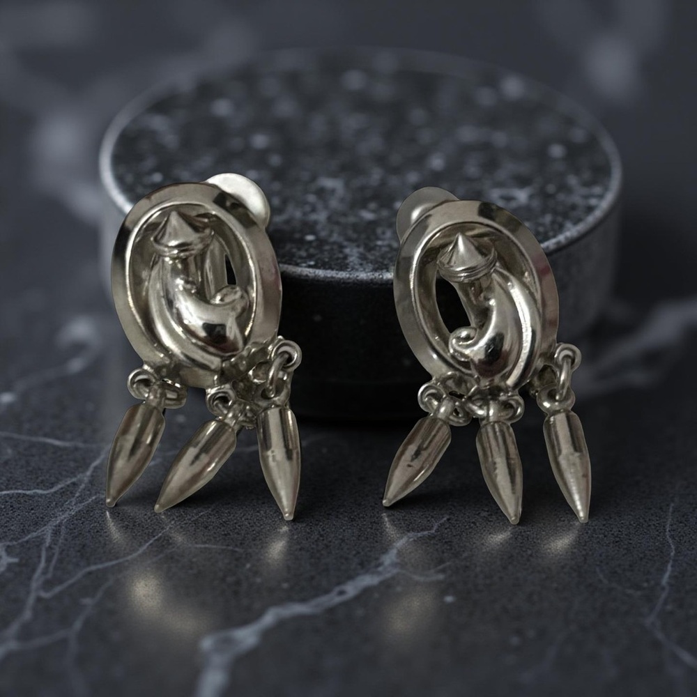 Unique Vintage Silver Drop Earrings